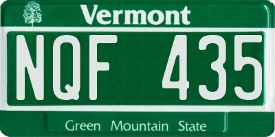 VT license plate NQF435