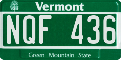 VT license plate NQF436