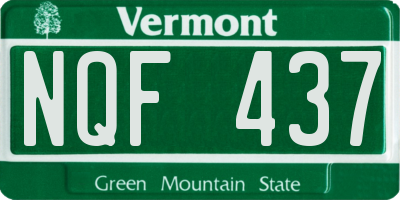 VT license plate NQF437