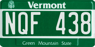 VT license plate NQF438