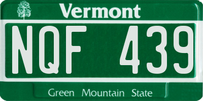 VT license plate NQF439