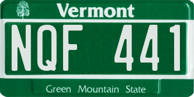 VT license plate NQF441