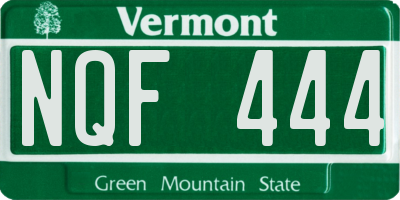 VT license plate NQF444