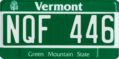 VT license plate NQF446