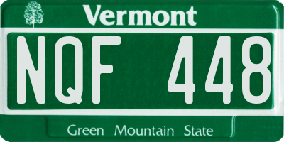 VT license plate NQF448