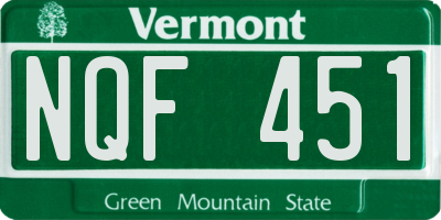 VT license plate NQF451