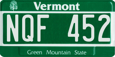 VT license plate NQF452