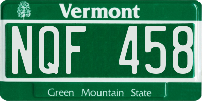 VT license plate NQF458