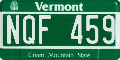 VT license plate NQF459