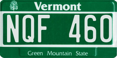 VT license plate NQF460