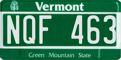 VT license plate NQF463