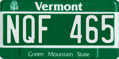 VT license plate NQF465
