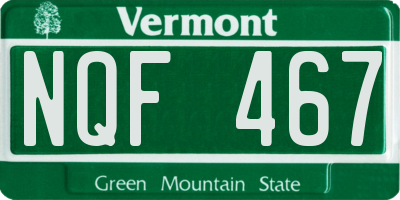 VT license plate NQF467