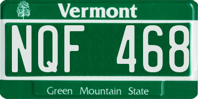 VT license plate NQF468