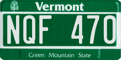VT license plate NQF470