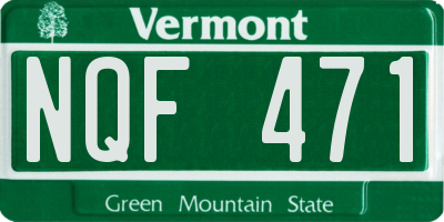 VT license plate NQF471