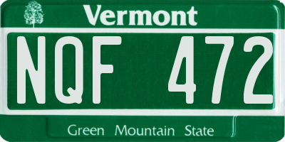 VT license plate NQF472