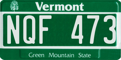 VT license plate NQF473