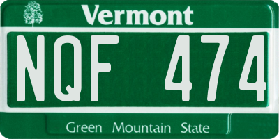 VT license plate NQF474