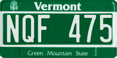 VT license plate NQF475