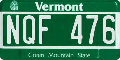VT license plate NQF476
