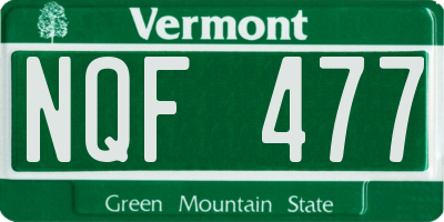 VT license plate NQF477