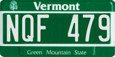 VT license plate NQF479