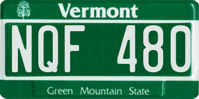 VT license plate NQF480