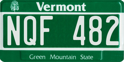 VT license plate NQF482