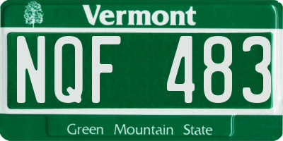 VT license plate NQF483