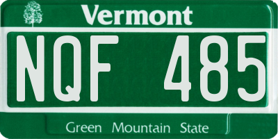 VT license plate NQF485