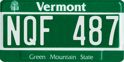 VT license plate NQF487