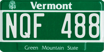 VT license plate NQF488