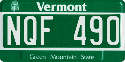 VT license plate NQF490