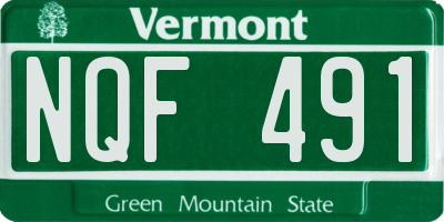 VT license plate NQF491