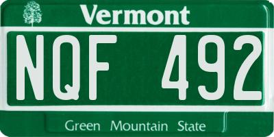 VT license plate NQF492