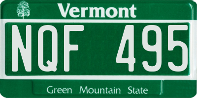 VT license plate NQF495