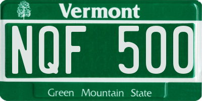 VT license plate NQF500