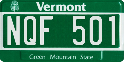 VT license plate NQF501