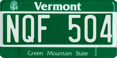 VT license plate NQF504