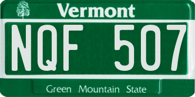 VT license plate NQF507