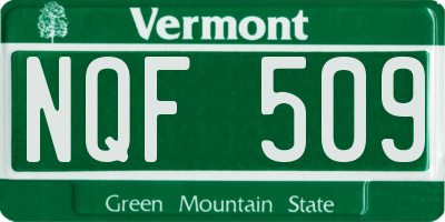 VT license plate NQF509