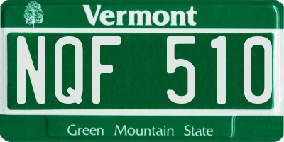 VT license plate NQF510