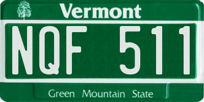 VT license plate NQF511