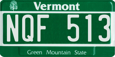 VT license plate NQF513