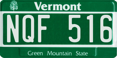 VT license plate NQF516