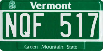 VT license plate NQF517