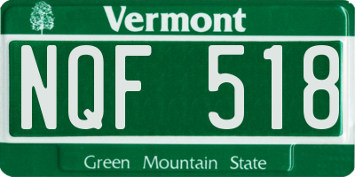 VT license plate NQF518