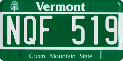 VT license plate NQF519