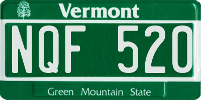 VT license plate NQF520